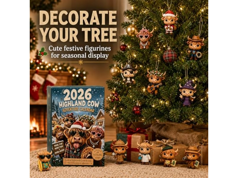  Calendrier de l'avent 2026 highland cow – 24 mini figurines 3d à collectionner-style 1  - Conforama D