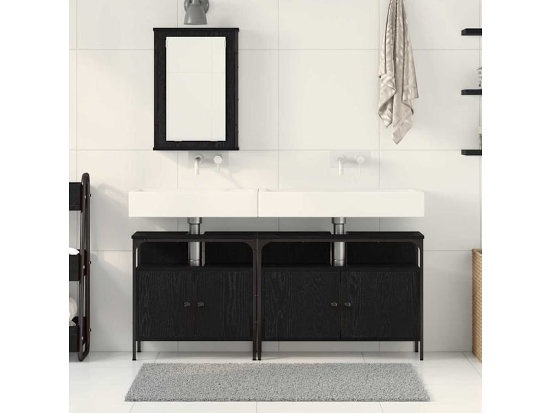 Ensembles de salle de bain, meubles de salle de bain 3 pièces noir 80 x 30 x 60 cm cf64782 - Conforama D