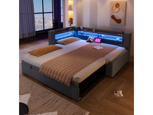 Lit banquette 90x200 cm <strong>SAPGAKS</strong> <strong></strong> coloris gris