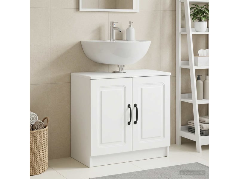 Meuble sous lavabo de salle de bain utrecht blanc cf64922 - Conforama B