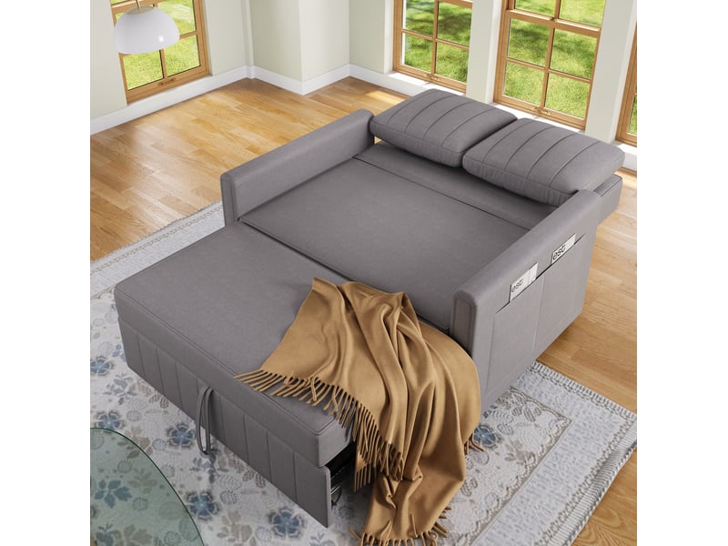  Canapé-lit convertible modenvie 2 places gris antique dossier réglable 127 x 75 x 94 cm  - Conforama E