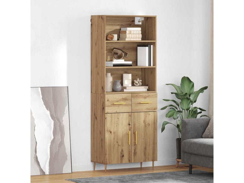  Buffet - haut armoire chêne artisanal 69,5 x 34 x 180 cm  - Conforama B
