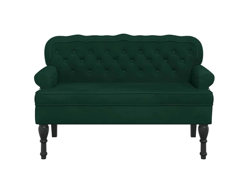  Canapé 2 places avec dossier vert foncé 119,5x64,5x75 cm velours  - Conforama D