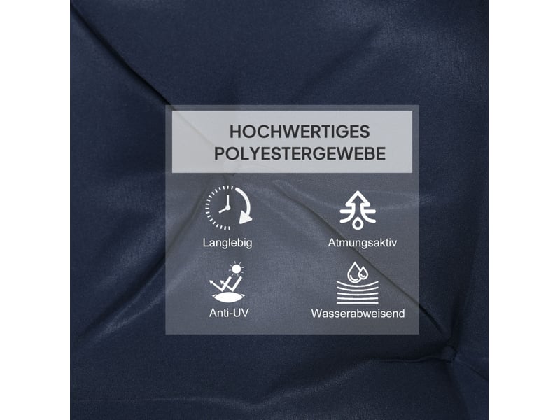  Lot de 2 coussins de chaise 98 x 50 x 8 cm bleu fonce polyester, attaches a nouer pour assise  - Conforama E