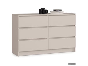 Commode 6 tiroir(s) AKORD Commode K120 coloris beige largeur 120 cm