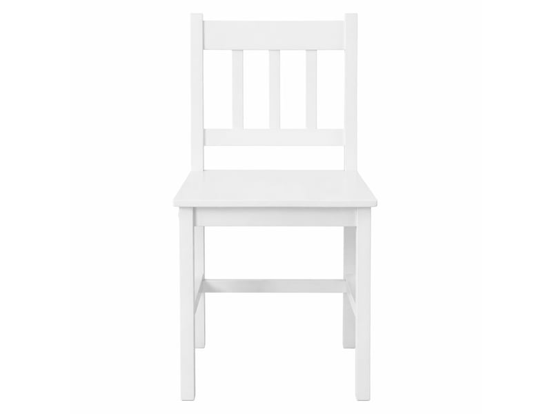  Lot de 2 chaises en bois massif blanches - 41x46,5x85,5 cm - style classique cuisine  - Conforama A