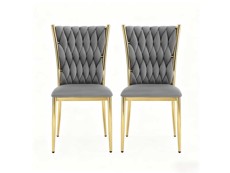  Lot de 2 chaises de salle à manger à dossier haut en velours homvra  - Conforama A