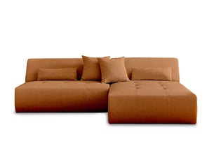 Canapé d'angle réversible fixe BESTMOBILIER ONYX 4 places Tissu Rouille