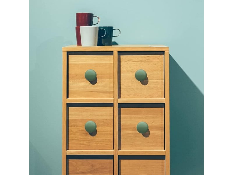  Jeu de 6 boutons de porte en céramique verte, poignées rondes pour chambres d'enfants, cuisine et étagères  - Conforama A