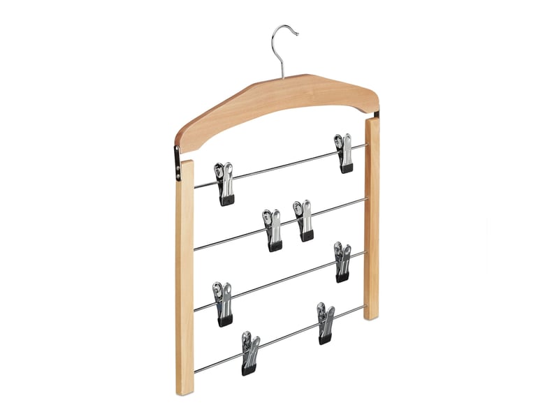  Cintre multiple à jupes et pantalons 45,5 x 39 x 2,5 cm rangement pratique bois naturel 13_0007308  - Conforama A