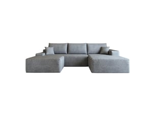 Canapé d'angle compressé droit fixe <strong>LEYTN</strong> <strong></strong> 4 places Tissu