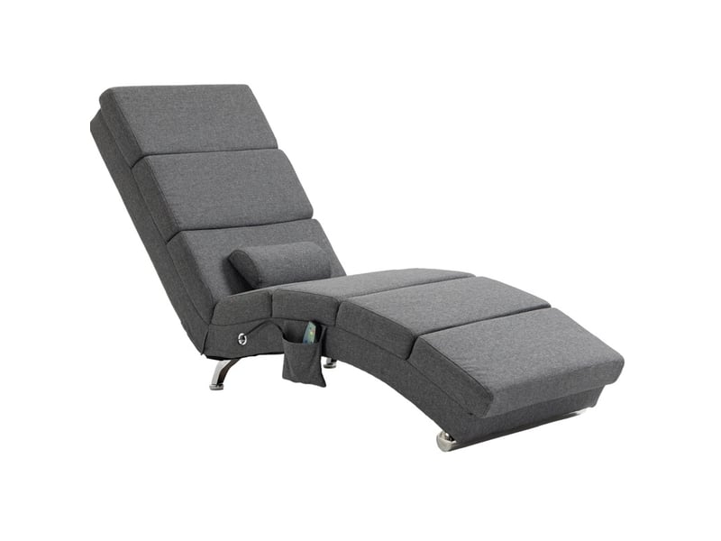  Fauteuil de relaxation électrique avec massage 56x168x84 cm dossier haut pliable gris foncé  - Conforama A