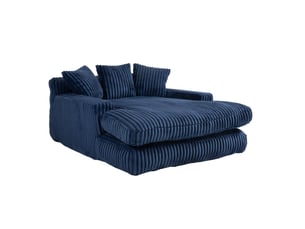 Canapé-lit,125x155x63 cm,1 place avec 3 coussins,velours côtelé,bleu marine
