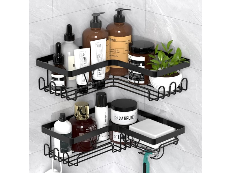  Lot de 2 étagères de douche sans perçage – rangement de salle de bain  - Conforama B