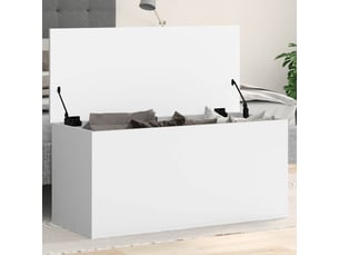 Boîte de rangement, coffre de rangement blanc 100x42x46 cm bois d'ingénierie