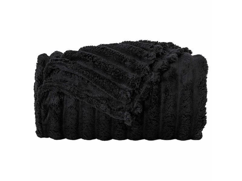  Plaid canapé noir 200x150 cm 0.8 kg polaire  - Conforama D