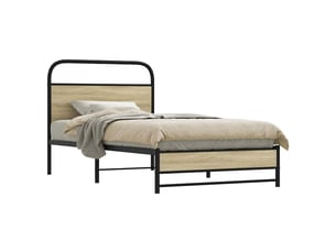 Lit adulte, lit simple, cadre de lit sans matelas 100x200cm chêne sonoma cf10548