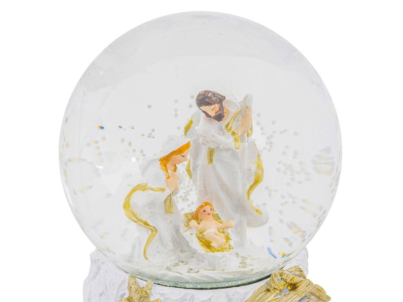  Boule à neige crèche de noël d.10cm  - Conforama C