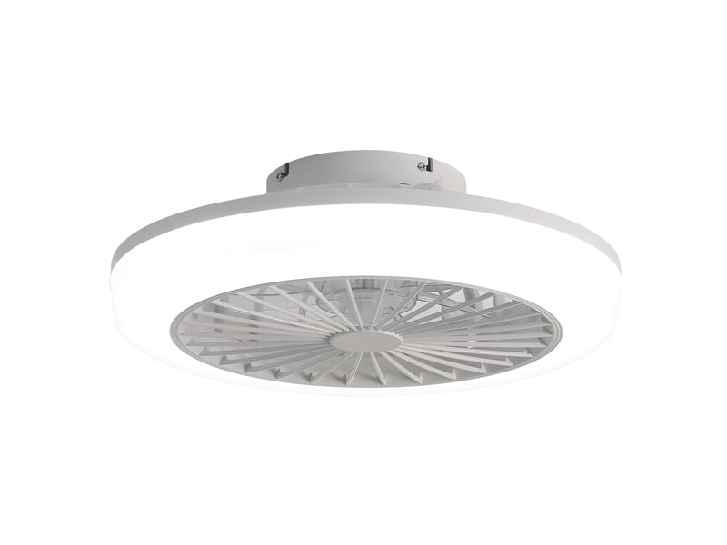  Ventilateur de plafond led 46 cm, blanc, moteur dc silencieux, télécommande, abs  - Conforama A