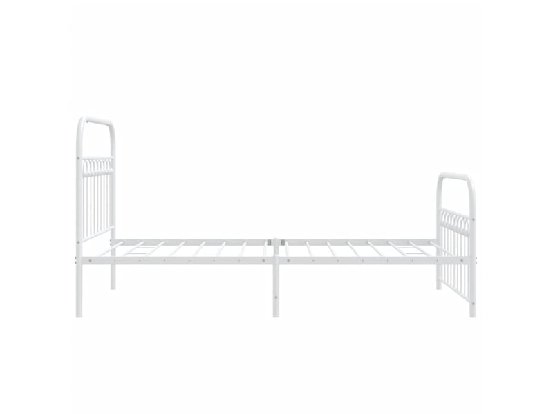  Lit simple- lit adulte -  cadre de lit métal sans matelas et pied de lit blanc 100x200 cm  - Conforama D