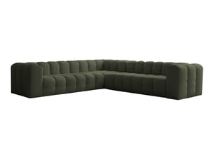 Canapé d'angle réversible fixe LOUNGITUDE MILOE 6 places Velours Vert