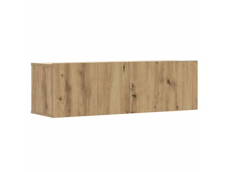  Lot de 3 meuble tv mural, meuble tv suspendu chêne artisanal 100x30x30 cm  - Conforama D