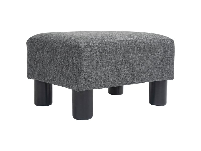  Tabouret aspect lin, repose-pieds moderne, pouf pour chambre à coucher, salon, gris foncé 833-666V80CG - Conforama B