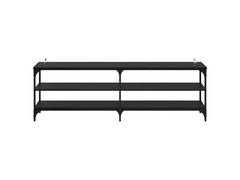  Meuble tv - banc tv - meuble de rangement 160 x 30 x 50 cm chêne noir bois d'ingénierie et fer  - Conforama E