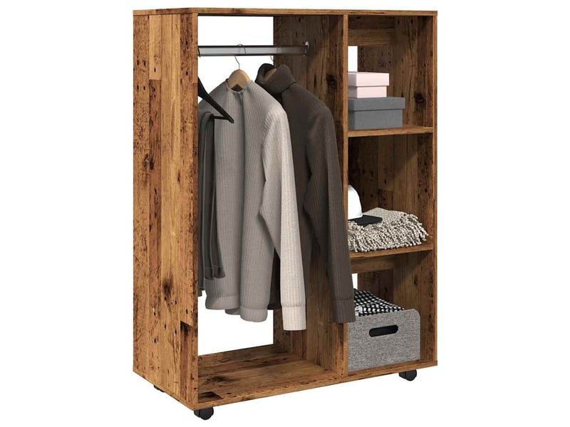  Garde-robe, armoire de rangement vieux bois 80x40x110 cm bois d'ingénierie  - Conforama B