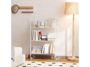 Bibliotheque coloris blanc 3 étagère(s) <strong>KORFEE</strong> <strong></strong> - 7.8 cm x 69 cm