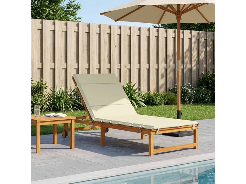  Coussin de transat, coussin pour bain de soleil gemert 100 % polyester crème 200 x 80 x 3 cm cf56146  - Conforama B