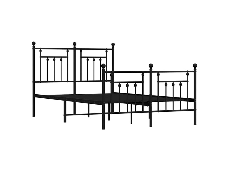  Lit double- lit adulte -  cadre de lit métal sans matelas avec pied de lit noir 120x200cm  - Conforama B