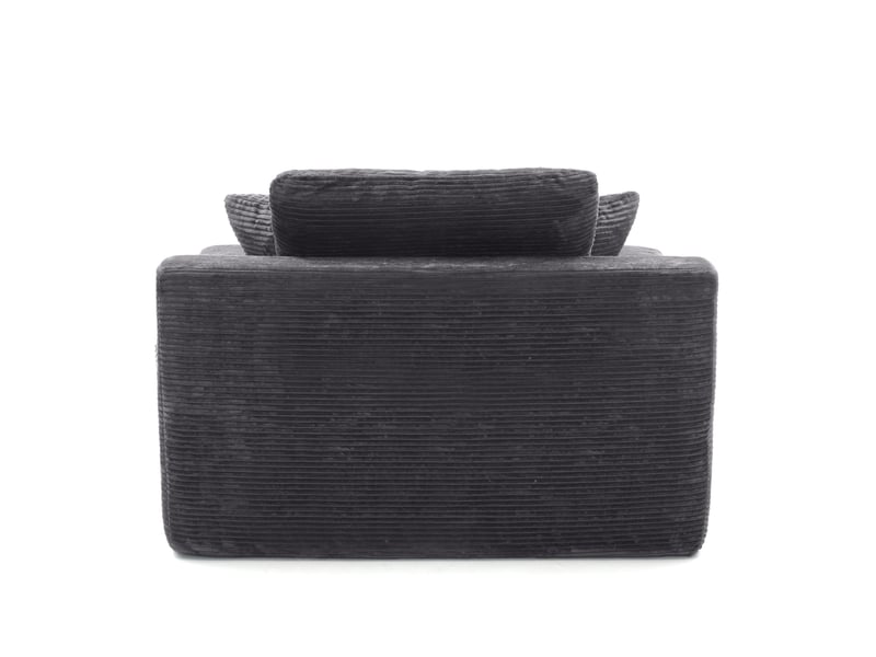 Petit canapé velours côtelé sans montage, avec poches de rangement et coussins, idéal pour studio - Conforama E