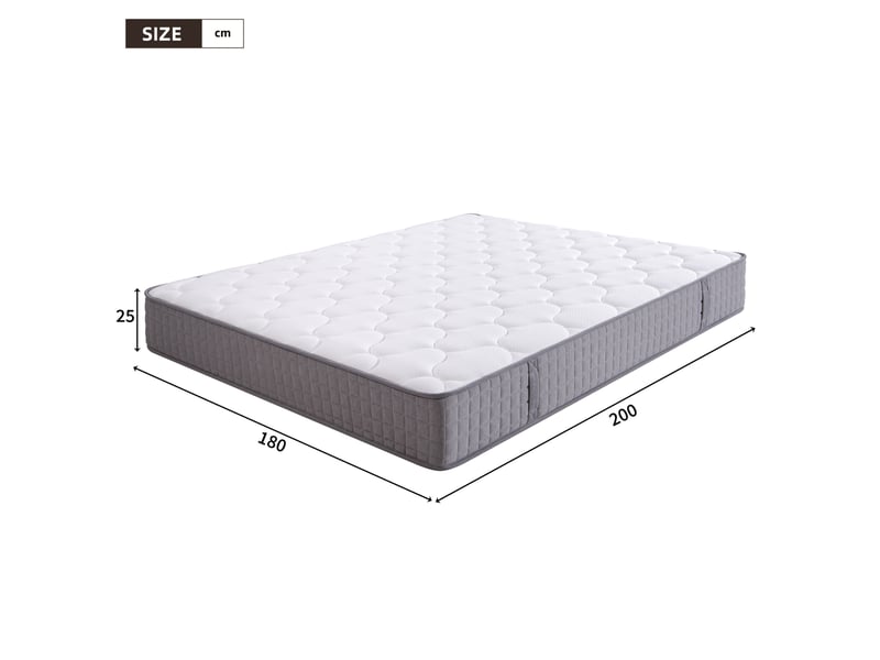  Matelas à ressorts 180x200x25 cm, ensachés 7 zones h3, blanc  - Conforama C