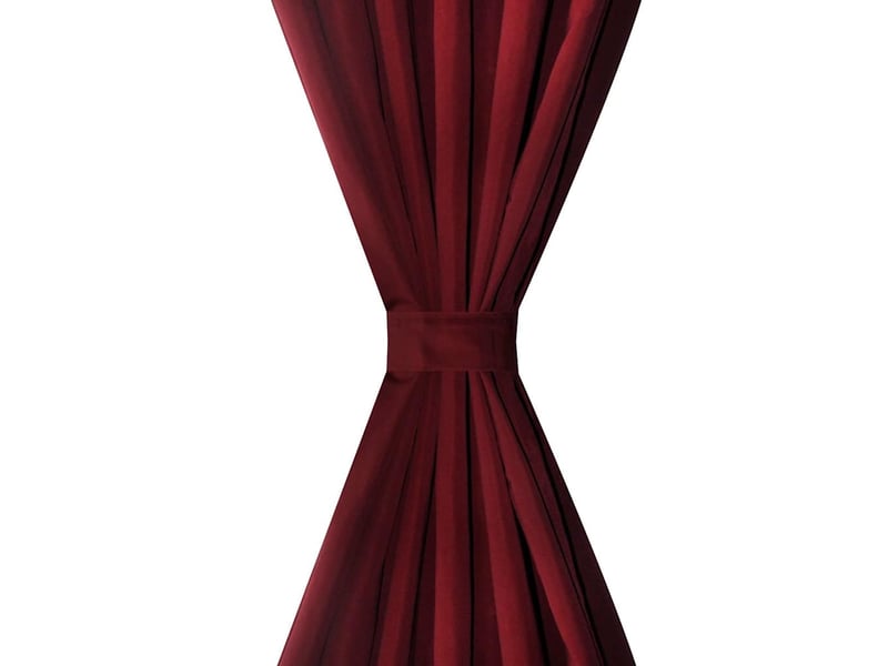 Lot de 2 rideaux à passant, rideaux de fenêtre micro satin bordeaux 140 x 175 cm cf43419  - Conforama C