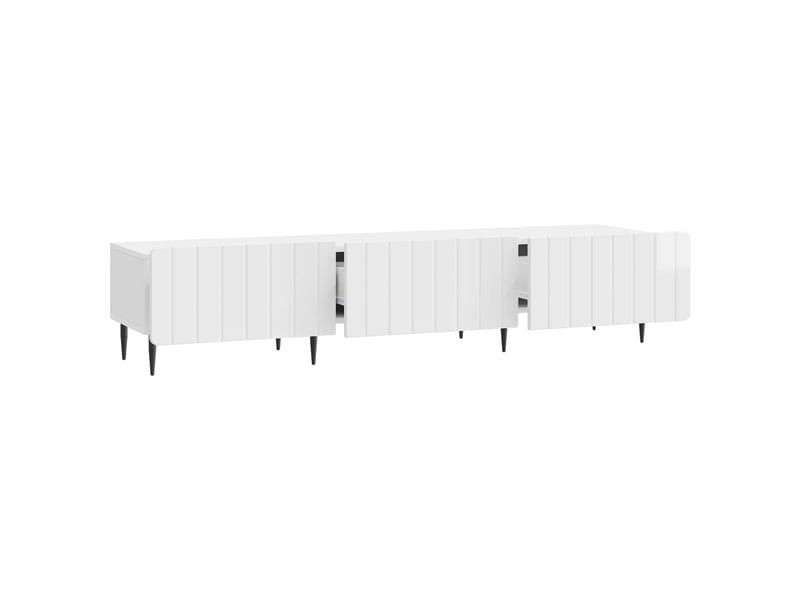  Meuble tv - banc tv - meuble de rangement blanc brillant 147 x 34,5 x 32 cm bois d'ingénierie  - Conforama D