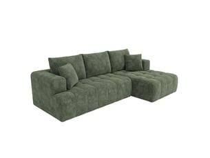 Canapé d'angle modulaire sans cadre, canapé cloud, tissu chenille confortable, librement combinable, design près du sol, idéal pour le salon et les appartements, pas de montage requis, vert