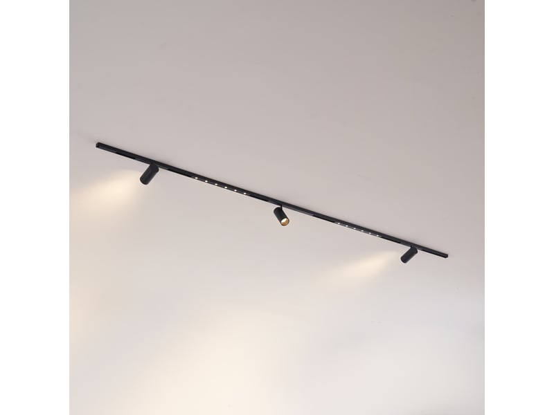 Rail magnétique 2 m noir 3 spots et 2 profilés 33w led - transformateur externe - lyne Lyne - Conforama C