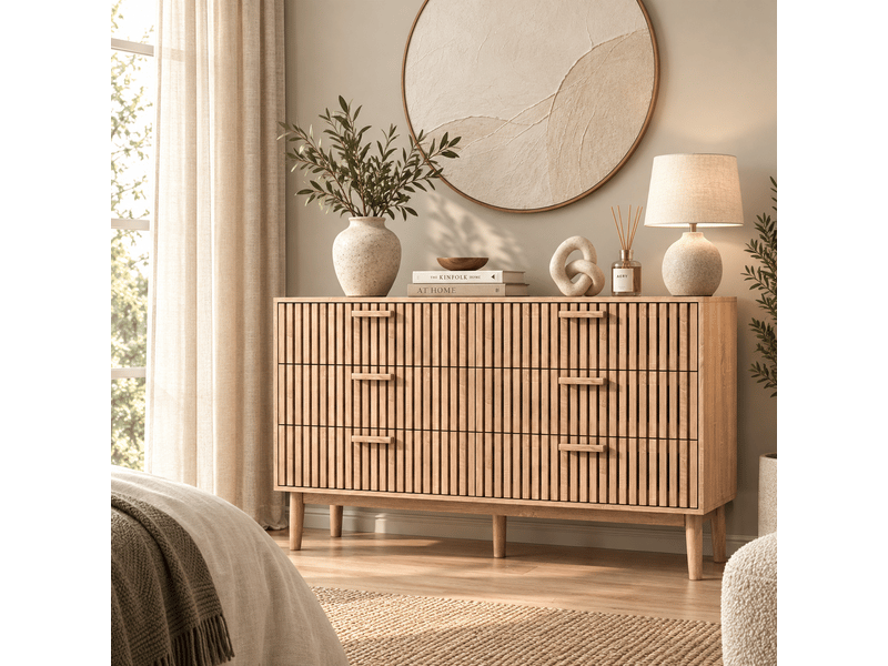  Meuble de rangement en bois, meuble profondeur 30cm, armoire à tiroirs avec dispositif anti-basculement, commode 6 tiroirs, commode d'enfant  - Conforama D