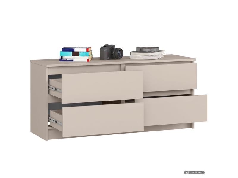 Commode k120 cachemire 120 cm 4 tiroirs 120x40x55 cm Commode K120 - Conforama B