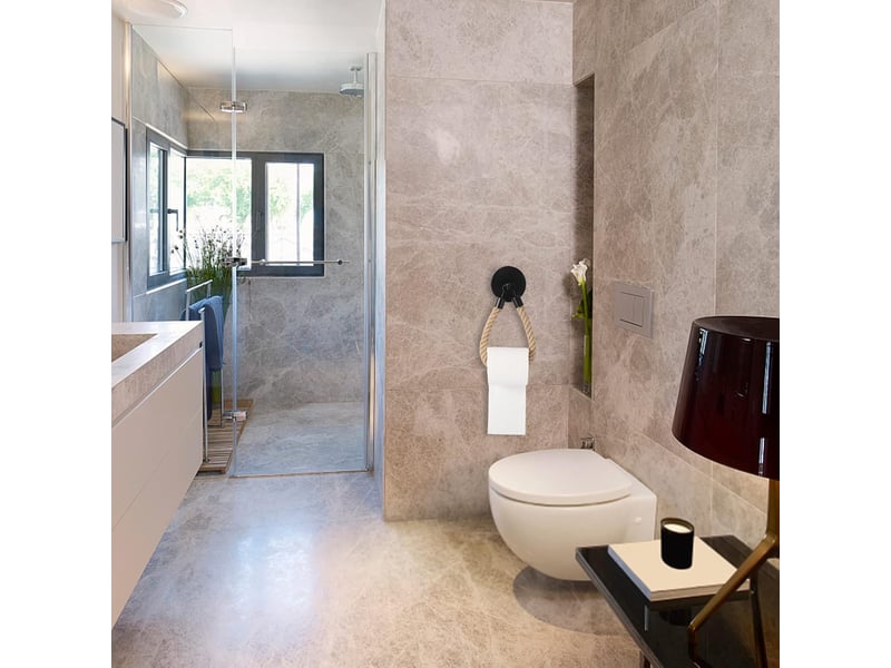 Porte-papier toilette mural en corde – noir, 1 pièce - Conforama D
