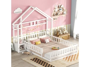 Lit cabane 140x200 cm SOGEU coloris blanc