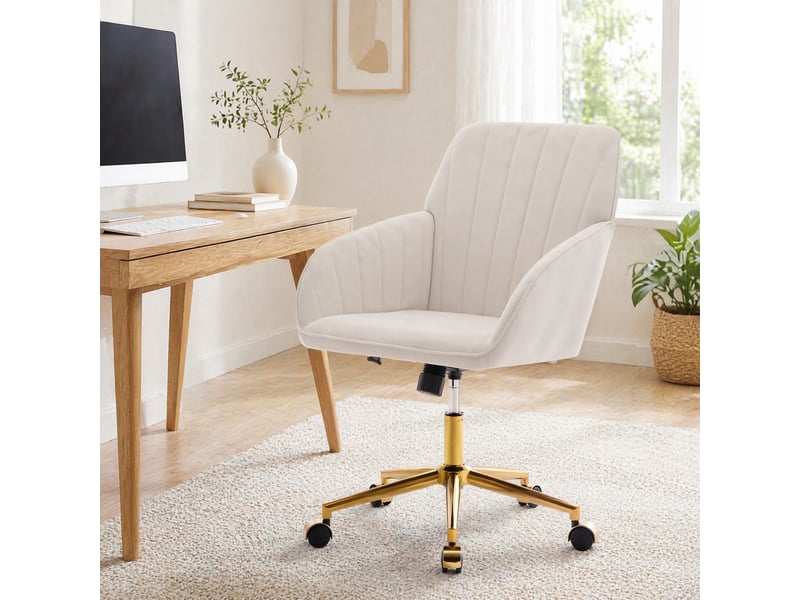  Chaise de bureau réglable en hauteur, chaise de bureau ergonomique avec dossier, adaptée aux longues séances de travail à la maison et dans la chambre  - Conforama C