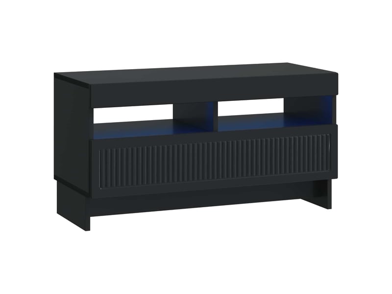  Meuble tv - banc tv - meuble de rangement led 5 pièces noir bois d'ingénierie  - Conforama E