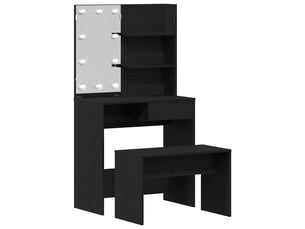 Coiffeuse 0 tiroir(s) Miroir Led avec 1 tabouret(s) inclu(s)     coloris noir