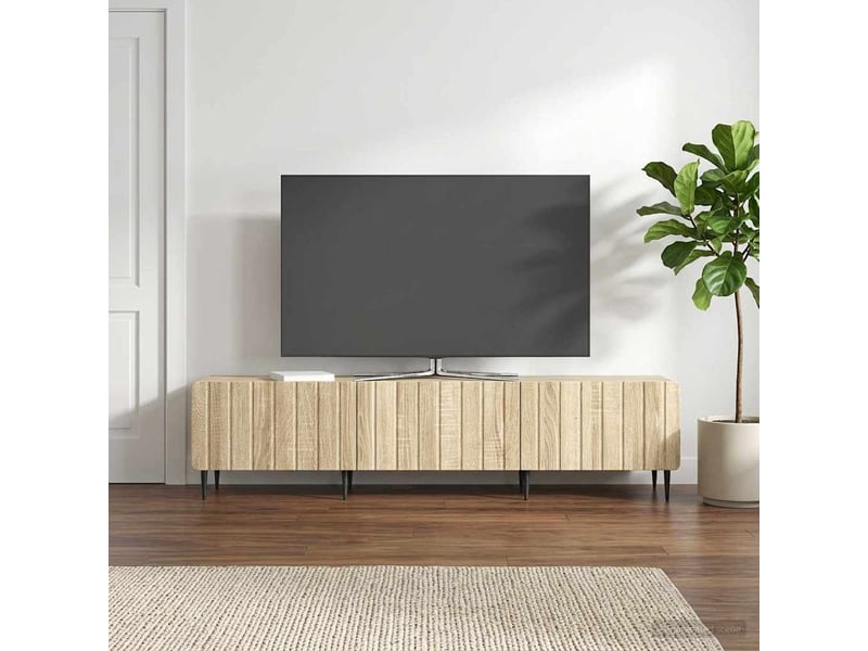  Meuble tv - banc tv - meuble de rangement 147 x 34,5 x 32 cm chêne sonoma bois d'ingénierie  - Conforama D