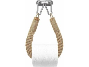 Porte-serviette en corde de chanvre jaune - porte-papier toilette pour salle de bain & cuisine, support rouleau