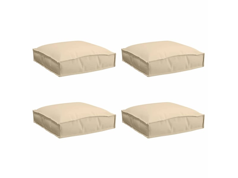  Lot de 4 coussins pour chaise, coussins d'extérieur tissu oxford beige 40 x 40 x 8 cm cf50050  - Conforama A