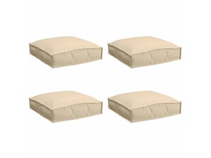 Lot de 4 coussins pour chaise, coussins d'extérieur tissu oxford beige 40 x 40 x 8 cm cf50050