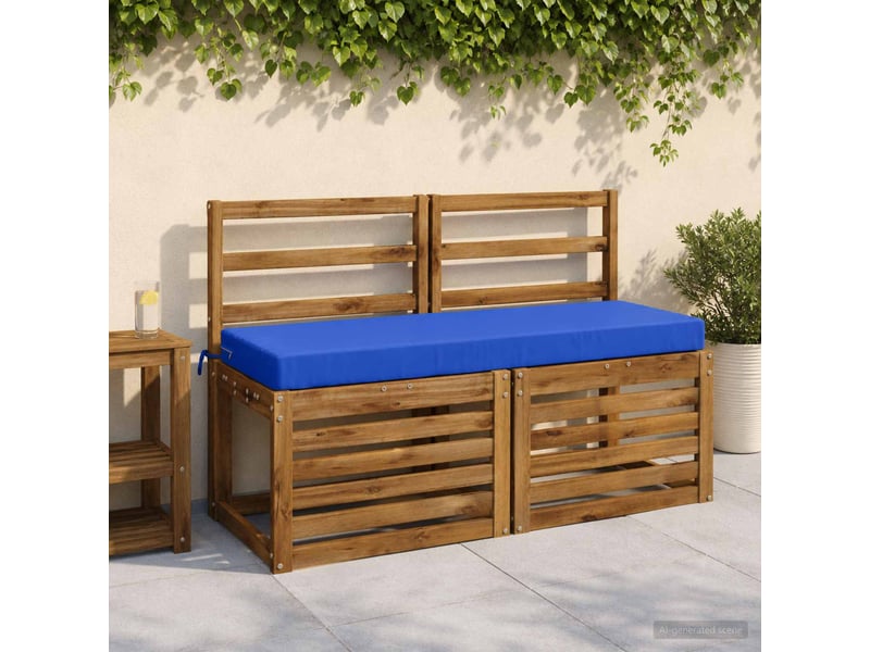  Lot de 2 coussins de banc, coussins d'assise soest 100 % polyester bleu royal cf57131  - Conforama B
